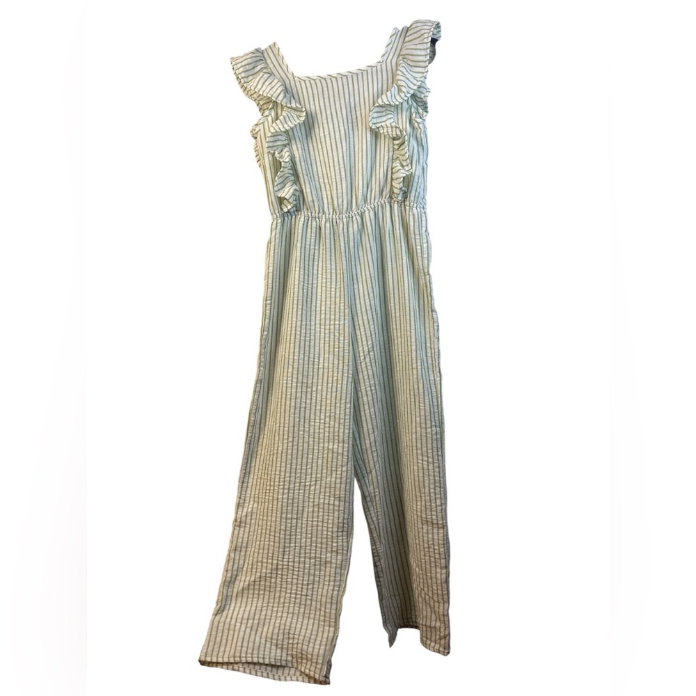 🏷️ Popular 21 Girls Striped Kids Romper with Ruffles Size L (14) EUC #49